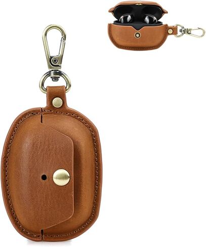 Leather Case Compatible with Sony WF-1000XM5, Cute Soft Genuine Leather PU Protective Case Cover Compatible with Sony WF-1000XM5 with Keychain in Kuwait