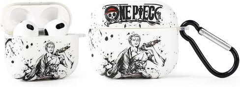 Compatible with Apple Airpods 3 Protective Funny Cute Cartoon Case Cover with Keychain (Cool Zoro) in Kuwait