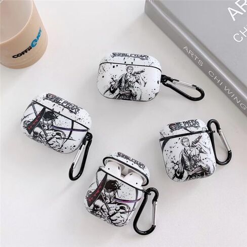 Compatible with Apple Airpods 3 Protective Funny Cute Cartoon Case Cover with Keychain (Cool Zoro) in Kuwait