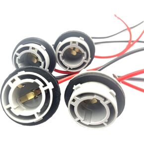 4 Pack 1156 BA15S LED Bulbs Socket Pre-Wired Socket Holder Adapter connector Turn Signal Tail Stop Rear Brake Light wiring harness plug car 1156 Pigtail Cable