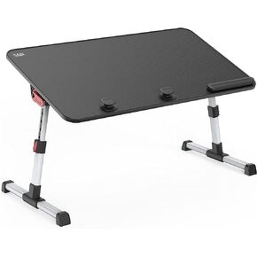 Laptop Desk Table, SAIJI Adjustable Laptop Stand, Portable Lap Desks with Foldable Legs, Notebook Standing Breakfast Tray Reading Desk for Sofa Couch Bed Floor (Black,Medium Size)