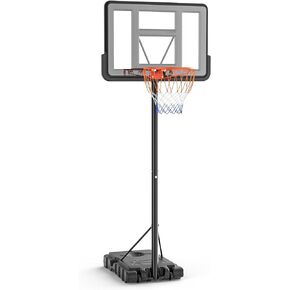 Basketball Hoop, 4.9-10ft Adjustable Height Mini Portable Basketball Hoop, 44 in Shatterproof Backboard Basketball Hoop & Goal for Kids, Adults, and Teenagers
