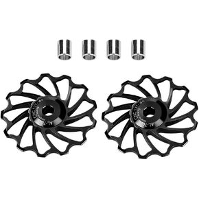 Bike Derailleur Pulley, 1 Pair 11T/13T Bearing Jockey Wheel Rear Derailleur Pulley Aluminum Bicycle Guide Roller