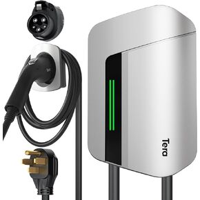 Tera Home EV Wall Charger: UL Listed Pure Copper 20FT Charging Cable 𝐒𝐨𝐥𝐝 𝐁𝐲 𝐀𝐦𝐚𝐳𝐨𝐧 Level 2 Electric Vehicle Charging Station with Cable Holder up to 32A 240V, Easy Installation Z2