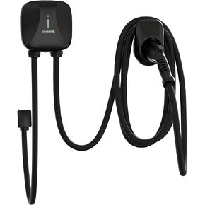 Pass & Seymour Hardwired Level 2 EV Charger, 48 Amp, Indoor/Outdoor Car Charging Station, 18ft Electric Car Charging Cable, Black