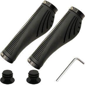 Bicycle Handlebar Grips, Single Lock Bike Grips with Soft Rubber, Anti-Slip Handlebar Grips for Bike, MTB Grips Bicycle Grips for BMX, E-Bike, Scooter