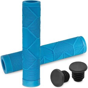 Marque MTB BMX Scooter Grips - Handlebar Bicycle Grips for Flat Straight Bars Like BMX, MTB, Scooter; Rubber Non-Slip Grip to Match Any Bike or Scooter