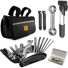 مجموعة أدوات إصلاح إطارات الدراجة وحقيبة ومضخة دراجة قابلة للحمل - مجموعة أدوات ركوب الدراجات متعددة الوظائف - مجموعة رقعة أنبوبية ذاتية اللصق للدراجة للطرق والدراجات الجبلية وBMX in Kuwait