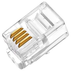 RJ9 4P4C Connectors(100 Pieces Pack) Telephone Cord Cable Male Plug, AV00405