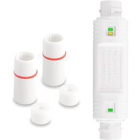 SinLoon IP67 Waterproof PoE Extender 100m/250m Extension 10/100Mbps Outdoor PoE Repeater RJ45 Ethernet PoE Extender for IP Camera Plug and Play (White)