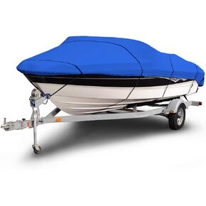 Budge B-1201-X3 1200 Denier V-Hull Runabout Boat Cover Gray 16'-18' Long (Beam Width Up to 90") Waterproof, Heavy Duty, UV Resistant