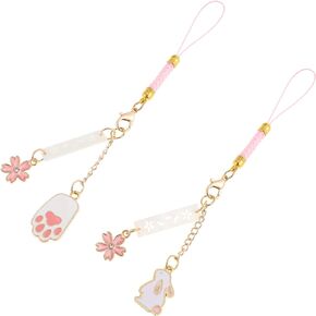 2pcs Kawaii Phone Charms Straps Lovely Animal Mobile Phone Pendant Decoration