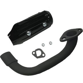 KT196 Exhaust Pipe Muffler Kit Exhaust Silencer with Heat Red Shield for 196cc Go Karts