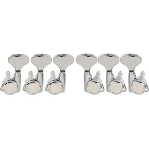 Musiclily Pro 3L+3R Guitar Locking Tuners Guitar Lock String Tuning Pegs Keys Machine Heads for Electric or Folk Acoustic Guitar, Black with Y-Style Button