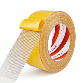Double Sided Fabric Tape Heavy Duty, 2inchx98FT(30m) High Tack Duct Cloth Tape Strong Wall Adhesive Super Sticky Clear Tape Mounting Tape Strips for Floors,Mats,Carpets,Rugs,Clothing,Paste Decor