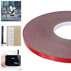 Double Sided Tape - Heavy Duty Mounting Adhesive Tape, Waterproof Foam Tape for LED Strip Lights,Home Decoration, Office Decorations (0.47In x 108 Ft, Black)