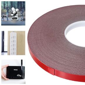 Double Sided Tape - Heavy Duty Mounting Adhesive Tape, Waterproof Foam Tape for LED Strip Lights,Home Decoration, Office Decorations (0.47In x 108 Ft, Black)