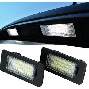 AUTOXBERT 2PCS LED License Plate Light Lamp for BMW 1 3 5 X Series E82 E88 E90 E91 E92 E93 E39 E60 E61 X1 X3 X5 X6 Rear Tag Lights Assembly Replacement, 6000K Xenon White&Error Free