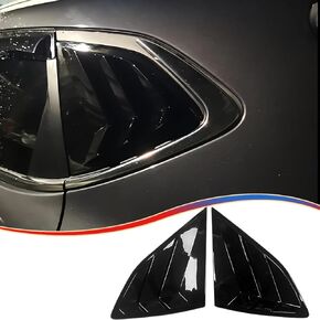2Pcs Rear Side Window Louvers Air Vent Scoop Shades Cover Blinds Trim for Hyundai Tucson 2016 2017 2018 2019 2020 2021 - ABS Bright Black Sport Interior Accessories（NOT FIT SEL Models）