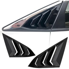 Rear Side Window Louvers for Honda Civic Type R, Hatchback 2016 2017 2018 2019 2020 2021 10th Gen ABS Scoop Shade Cover Air Vent Blinds Racing Style Shutter in Glossy Black