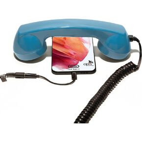 Cell Phone Handset/Retro Phone Handset/Handset for Mobile/Old School Cell Phone/Old Telephone Headset/Cell Phone Receiver/Handheld Receiver – 60s Micro by Opis, Germany (Azure)