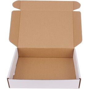 35 Pack 9x6.5x1.75 inch Corrugated Box Mailers- White Cardboard Shipping Box Corrugated Box Mailer Shipping Box For Mailer, Moving and Craft