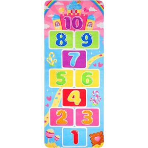 سجادة IMIKEYA Hopscotch، سجادة منطقة لعب للأطفال مقاس 78.7 × 32 بوصة، سجادة لعب تعليمية للأطفال، سجادة غرفة لعب للأطفال غير قابلة للانزلاق، سجادة أرضية للأطفال، سجادة لعب للأطفال، سجاد للأطفال لغرفة اللعب، غرفة النوم، هدية للأطفال