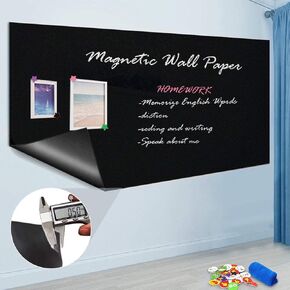 Magnetic Chalkboard Contact Paper, 36" x 24", Self Adhesive Magnetic Blackboard Wallpaper, Chalk Board Wall Sticker, Magnets Wall Board with 2 Chalks and 6 Magnets in Kuwait