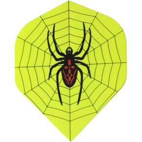 Yellow Spider Web Durable Strong Standard Dart Flights (3 Sets - 9 Flights)