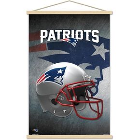 Trends International NFL New England Patriots - Helmet 16 Wall Poster, 22.375" x 34", Black Framed Version