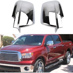 Chrome Plated Full Mirror Covers Trims for 2007-2020 Toyota Tundra 2008-2020 Toyota Sequoia Side View Full Mirror Back Caps