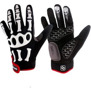 Cycling Gloves Mountain Bike Bicycle Gloves - Breathable Gel Pad Shock-Absorbing Anti-Slip MTB DH Road Racing Full Finger Gloves for Men Women Youth