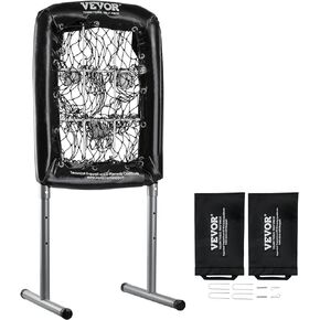 VEVOR 9 Hole Baseball Net, 21"x29" Softball Baseball Training Equipment for Hitting Pitching Practice, Heavy Duty Height Adjustable Trainer Aid with Strike Zone & 4 Ground Stakes, for Youth Adults