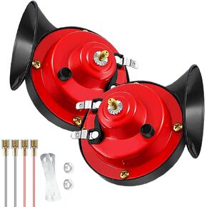 Car Horn, Qidoe 12V Super Loud Horns, 300DB Waterproof Double Truck Horns, Electric Snail Horns Auto Horn Universal Fit Kit Replacement Car Horns for Motorcycles, Trucks, Trains and Boat (2 Pack)