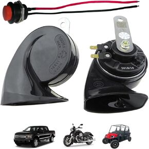Horns 12V for Car Truck Motorcycle, Loud Auto Horn Waterproof High Low Tone Universal Fit Electric Snail Horn 12V Horn Kit Replacement Car RV UTV Pickup Air Horns CHENHO
