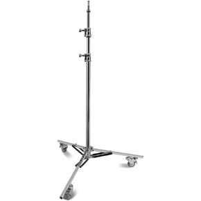 PROAIM 9.5ft Heavy Duty Jr. Double Riser Roller Light Stand w Castor Wheels. 5/8" Baby Pin Mounting. Payload up to 15kg/33lb. for Location Photographers, Studios, Live Performers. (TP-JW02-01)
