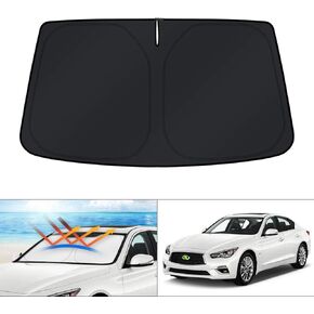 KUST Custom Fit Windshield Sun Shade for 2014-2024 Infiniti Q50 Accessories Window Shade Cover Sun Visor Folding Blocks UV Rays Keep Your Car Cooler
