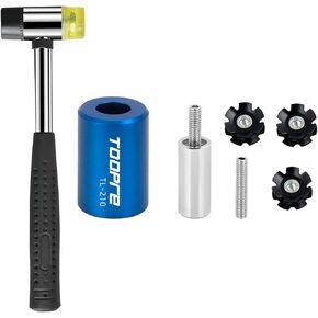 Mimoke Bike Bicycle Fork Star Nut Setting Installer Install Tool with 4 Free Star Nuts include Rubber hammer (With Rubber hammer)