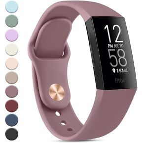 حزام متوافق مع Fitbit Charge 4 Bands النساء والرجال، حزام معصم بديل رياضي من السيليكون الناعم المقاوم للماء لـ Fitbit Charge 4 / Charge 3 ملحقات تعقب اللياقة البدنية