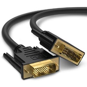 Fosmon Gold-Plated DVI-D Male to Male 30AWG Dual Link (24+1) Cable - Black - 15ft