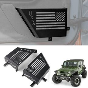 2 Pcs Front Door Storage Box Fit for Wrangler JK 2/4 Door 2007-2018, Compatible with Wrangler Accessories Aluminium Alloy Door Side Organizer Box Pockets