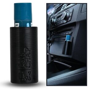CarChap Car Lip Balm Holder [THE ORIGINAL], Chapstick Holder for Car, Mess Free in the Heat. Featured in Car and Driver. USA Made, Patent Pending. Interior Car Accessories for Women and Men [GRAY]