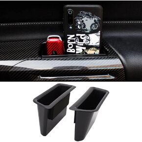 Front Row Door Side Storage Box Handle Tray Interior Accessories Compatible with Ford Mustang 2015-2021(2pcs)