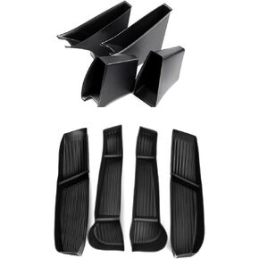 8PCS Door Tray Organizer with Handle Pockets for Tesla Model Y Accessories 2020 2021 2022 2023 Car Front & Rear Door Slot Tray Organizer Door Side Storage Box Black