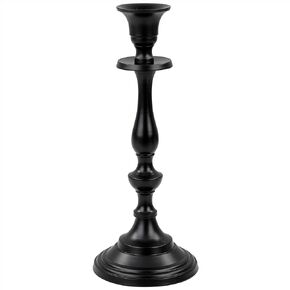 Elegant Black Pitch Iron Pillar Candle Holder Set | Anniversary & Home Decor Accent Candlestick Holders | Tea Light Holder - Votive Candle Holder | Nagina International (Set)