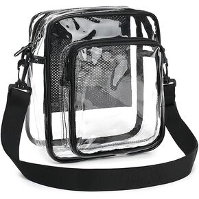Bycobecy Clear Crossbody Bags for Women, Stadium Approved Messenger Shoulder Bags with Adjustable Straps