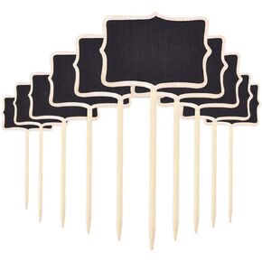 Kisangel Home Decor Pantry Labels - Mini Chalkboard Signs with Stick, Wooden Tabletop Chalkboard Signs, Place Cards for Home and Garden, Pantry Labels