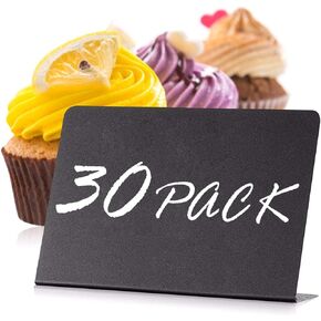 30 Pack Mini Chalkboard Signs 3x4" for Food - Buffet - Tables - Small Chalkboard Sign - Mini Chalkboard Signs for Food - Table Chalkboard Signs - Mini Blackboard Signs for Food Buffet - Food Cards