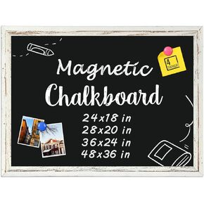 4 أفكار السبورة المغناطيسية، 18 "× 24" سبورة الطباشير للجدار خمر الأبيض مؤطرة لوحة القائمة السبورة الزخرفية للمنزل والمكتب والمدرسة والمطبخ والمقهى in Kuwait