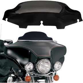 WYNMOTO 6" Black Wave Windshield Windscreen Wind Splitter Compatible for 1996-2013 Harley Davidson Touring Street Glide/Electra Glide/Tri Glide/Ultra Classic Glide FLHT FLHX FLHTCU FLHTC FLHTK 96-13